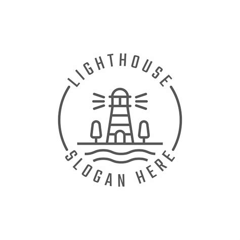 Premium Vector Lighthouse Line Art Logo