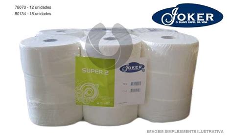 Papel Higiénico Joker Jumbo Super XXL 2 Folhas 125m Emb 12 Ref 78070