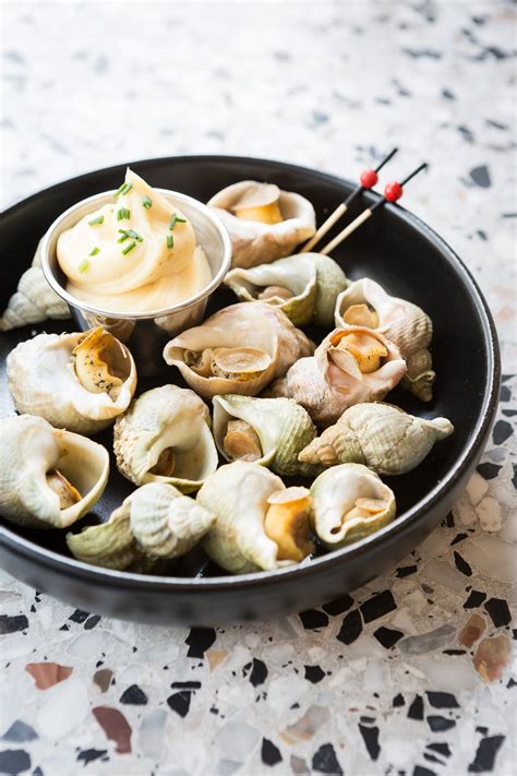 Whelks With Lemon Egg Yolk Mayonaise Sauce Seafood Friday