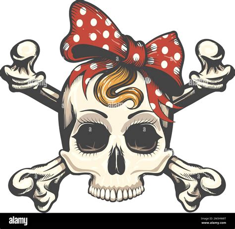 Girl Pirate Skull Clip Art