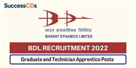 BDL Recruitment 2022 For 82 Graduate And Technician Apprentice Posts