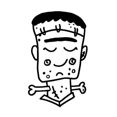 Premium Vector Hand Drawn Character Design Of Cute Frankenstein In