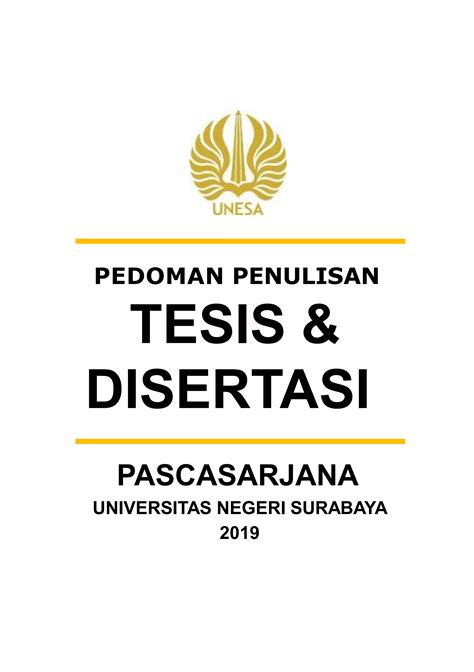 Pedoman Penulisan Tesis Disertasi Angkatan 2019 Pptx