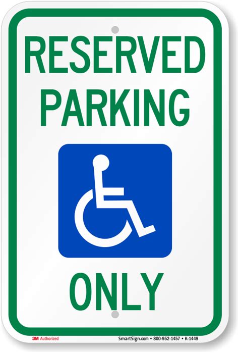 Ada Handicapped Reserved Parking Only Sign Sku K