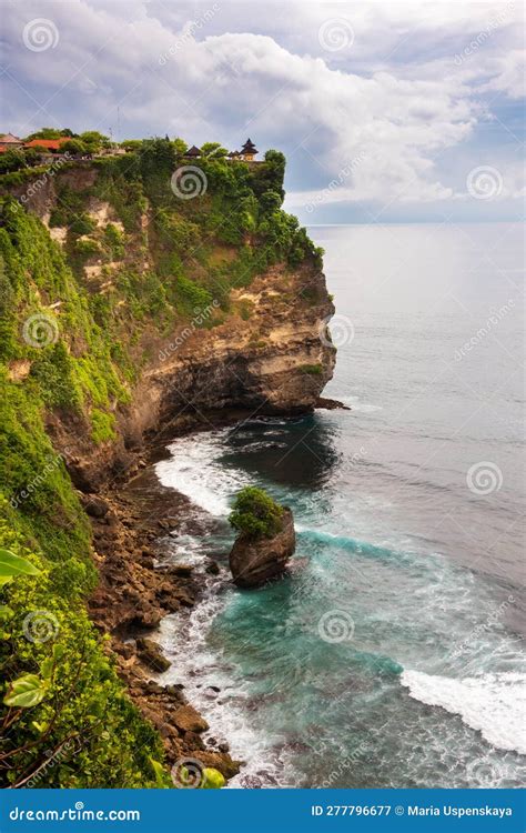 Uluwatu Cliff On Ocean Coast On Bali Island Indonesia Stock Image