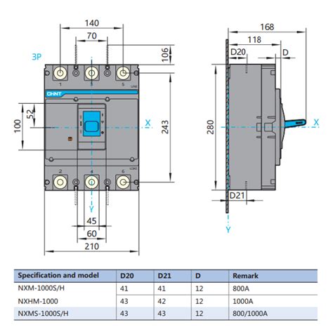 NXM 1000S 3300 3P 1000A Aptomat Chint MCCB 3 Pha 1000A 50kA