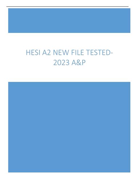 Hesi A New File Tested A P Hesi A New File Tested A P