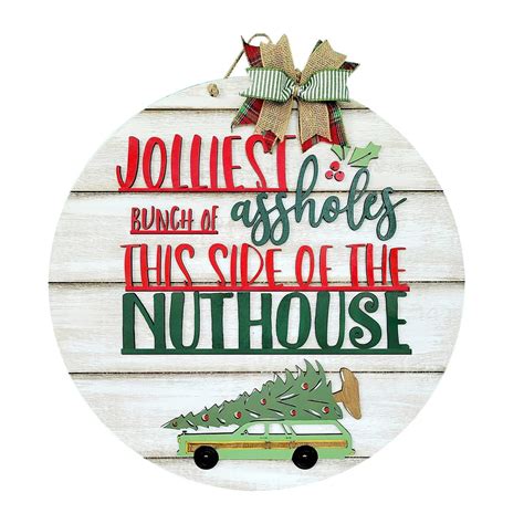 Welcome Sign for Front Door - Funny Christmas Welocom Signs, 12" Crazy ...