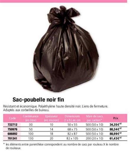 Promo Sac Poubelle Noir Fin Chez Calipage ICatalogue Fr