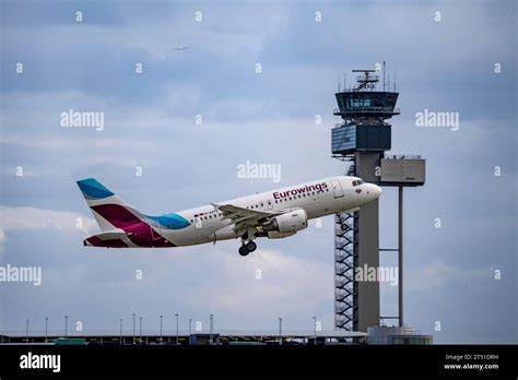 Eurowings Airbus A319 100 taking off at Düsseldorf International