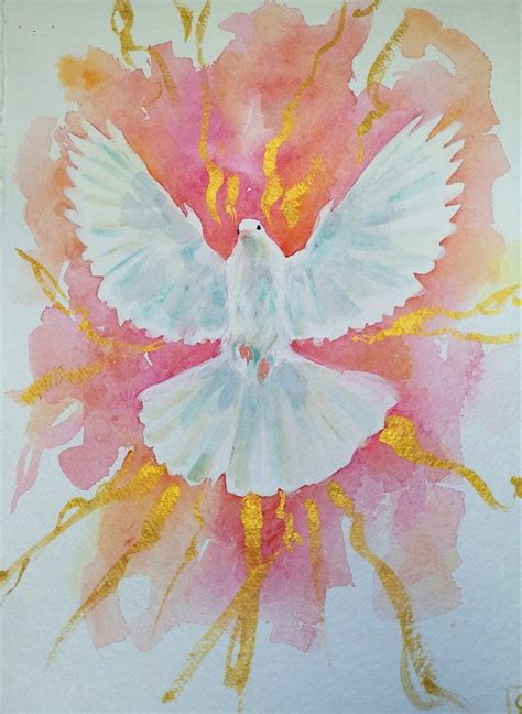 Original watercolour painting: Holy Spirit Dove | Etsy Dove Painting ...