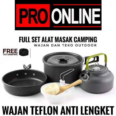 Jual Cooking Set Plus Teko DS 308 Nesting 3 4 Person Camping Outdoor