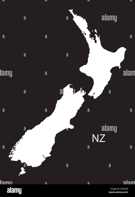 New Zealand Map Black White Stock Vector Image And Art Alamy