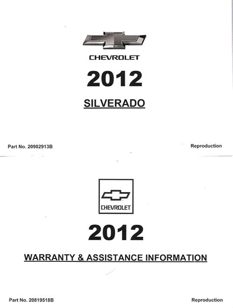 Chevrolet Silverado Owner S Manual Portfolio