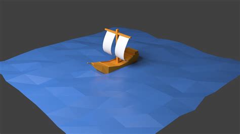 Low poly boat : blender