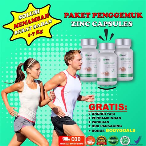 Jual PENGGEMUK BADAN ZINC CAPSULES 1 BOTOL ZINC CAPSULES Isi 60