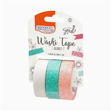 Fita Adesiva Washi Tape Glossi Mm X M C Und