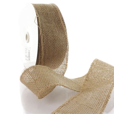 Non Wired Natural Jute Burlap Ribbon Hairbow Center Default