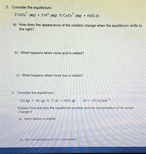 Solved 2 Consider The Equilibrium