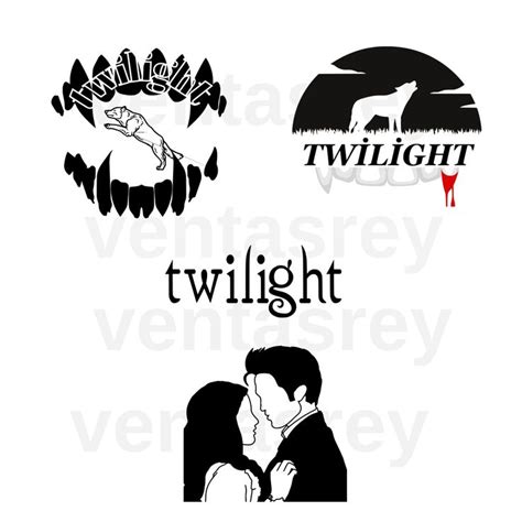 Silhouette de Bella Edward et le loup numérique 4 SVG Png Eps Pdf Svg