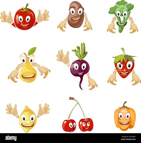 Cartoon Vegetables With Faces X Png