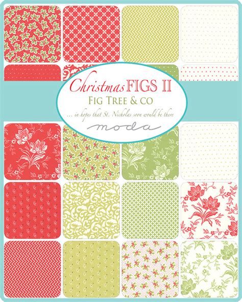 Moda Christmas Figs Ii Charm Pack By Fig Tree Co Pp Emerald