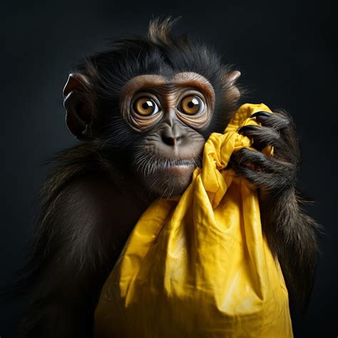 Premium Ai Image Illustration Of Monkey Eagerly Trying To Hold Banana