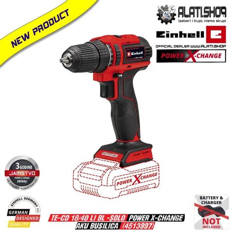 Einhell TE CD 18 40 Li BL Solo Power X Change akumulatorska bušilica