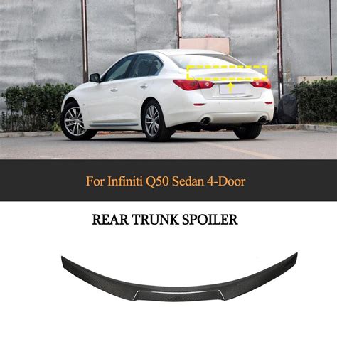 Carbon Fiber Rear Trunk Spoiler Boot Lip Wing Spoiler For Infiniti Q50