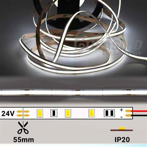 Tira LED COB 24V 12W IP20 Luz Blanca 6000K Longtitud Metros Tira LED