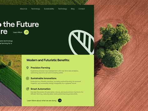 Agritech Modern Agriculture Landing Page Design Behance