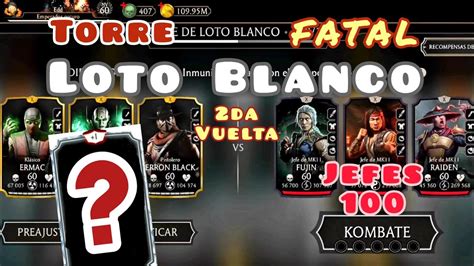 Torre Loto Blanco Fatal Jefes Da Vuelta Mortal Kombat Mobile