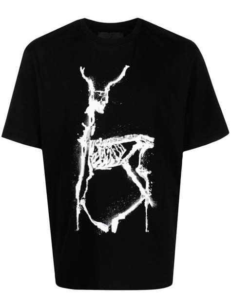 Heliot Emil Graphic Print T Shirt Black En