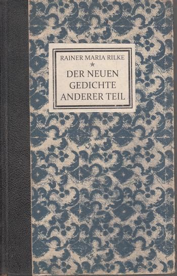 Der Neuen Gedichte Anderer Teil Rilke Rainer Maria Antikvariát Kant