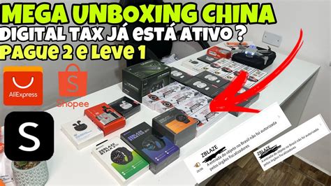 Mega Unboxing Da China J Est O Taxando Shopee Aliexpress E Shein