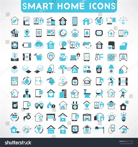 Home Automation Icons Set Smart Home Icons Stock Vector Illustration