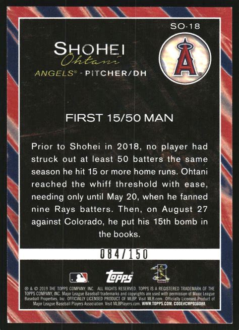 Topps Update Shohei Ohtani Highlights Th Anniversary So