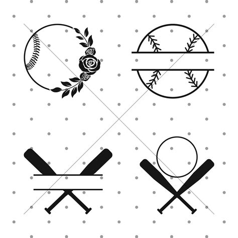 Baseball Svg Bundle Softball Svg Bundle Baseball Monogram Svg Cricut