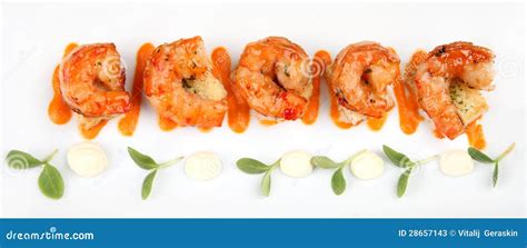 King Prawns Served In Plate Stock Image Image Of Fresh Shrimp 28657143