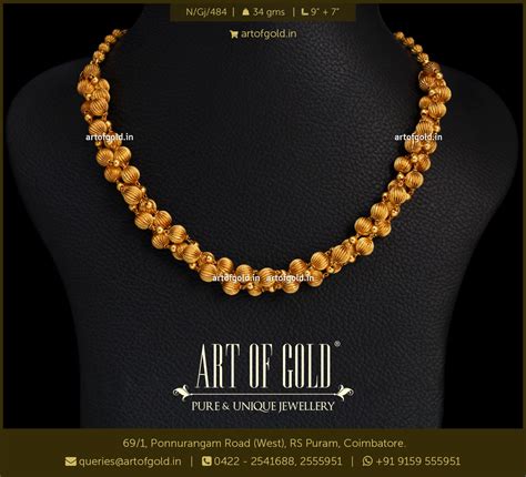 Designer Gold Balls Necklace Art Of Gold Jewellery Coimbatore