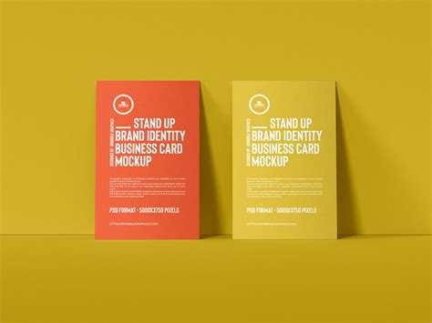 Free Stand Up Vertical Business Card Mockup Design Mockup Planet