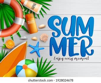 Hello Summer Holiday Beach Vacation Theme Stock Vector Royalty Free