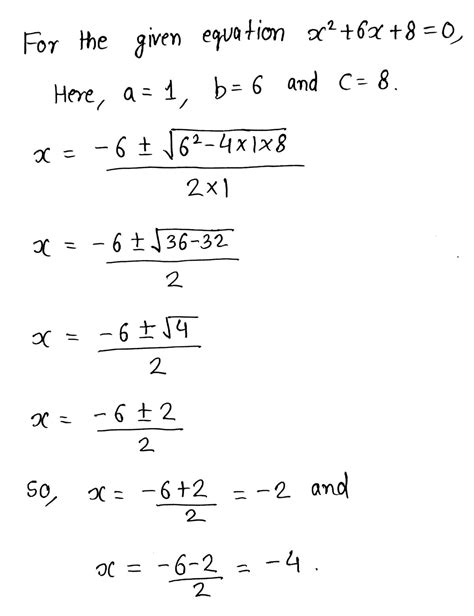 Answered Explain How To Solve X2 6x 8 0 Bartleby