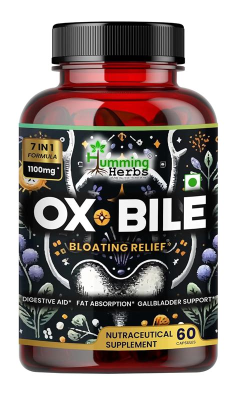 Humming Herbs Ox Bile Extract Mg Digestive Aid For Bloating