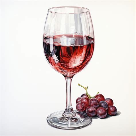 Premium AI Image | painting of a glass of wine and grapes on a table generative ai