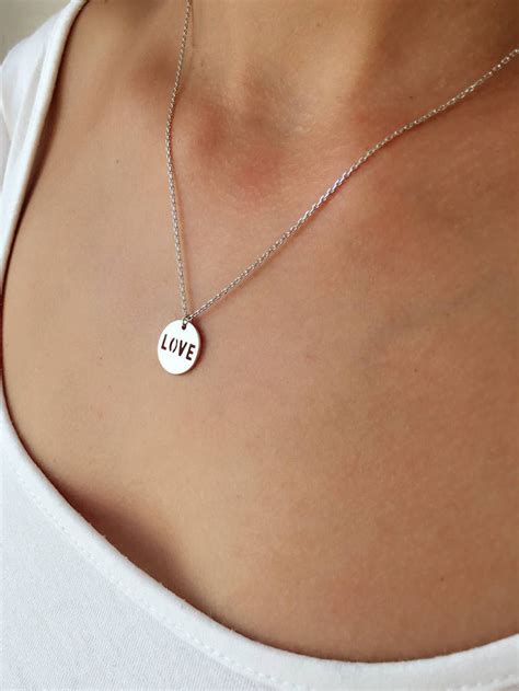 Love Necklace Gold Necklace Silver Necklace Gift for - Etsy