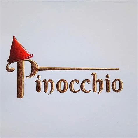 Expressive Typography Pinocchio Grafici Illustrazioni