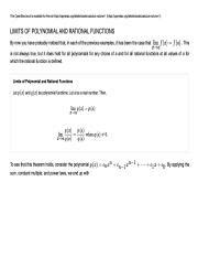 Limits Of Polynomial And Rational Functions Understanding And Course