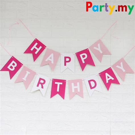 Happy Birthday Banner (Pink) - Party.my - Malaysia Online Party Pack Shop