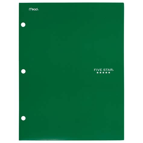 Five Star 4-Pocket Paper Folder, 4-Pocket Design, Green (72091 ...